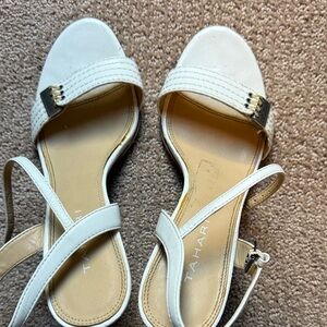 Tahari white Women's Sandals with silver Accents
